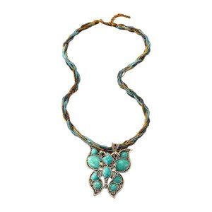 Pipi Tree Turquoise Butterfly Necklace NWOT